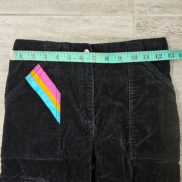 Girls Barbie Black Corduroy Cargo Wide Legged Jeans, Junior 160 - Picture 7 of 16